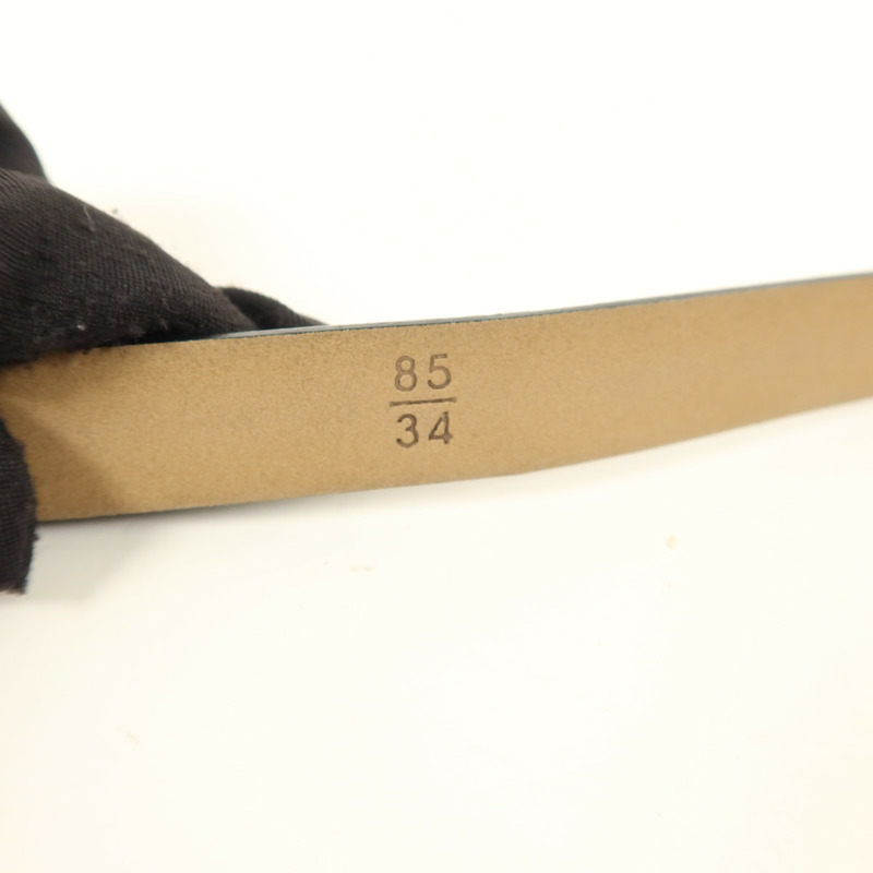 CHANEL 牛皮皮革Belt 85cm銀扣皮帶-6