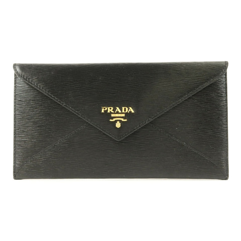 PRADA Saffiano皮革Long Wallet金扣長錢包