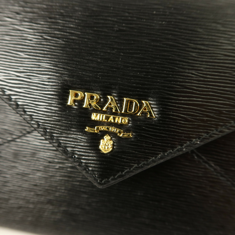 PRADA Saffiano皮革Long Wallet金扣長錢包-7
