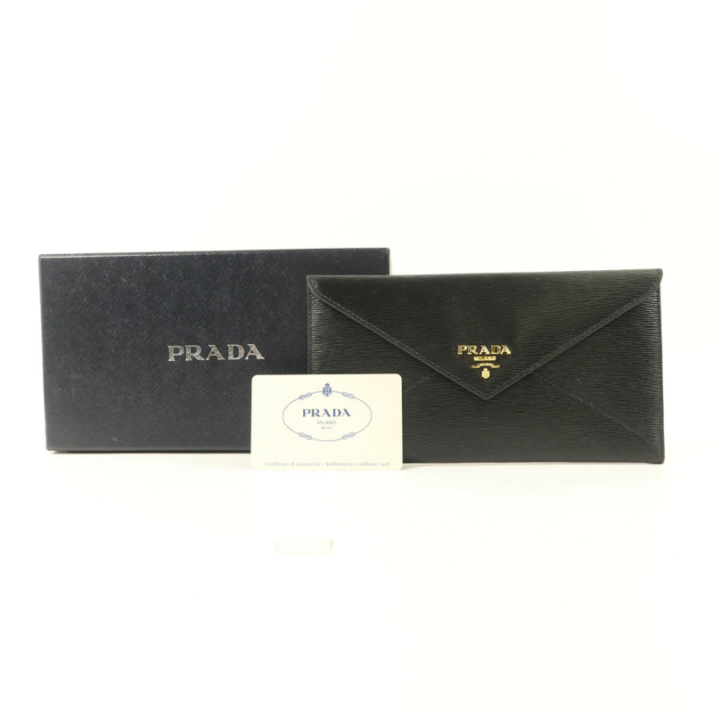 PRADA Saffiano皮革Long Wallet金扣長錢包-8