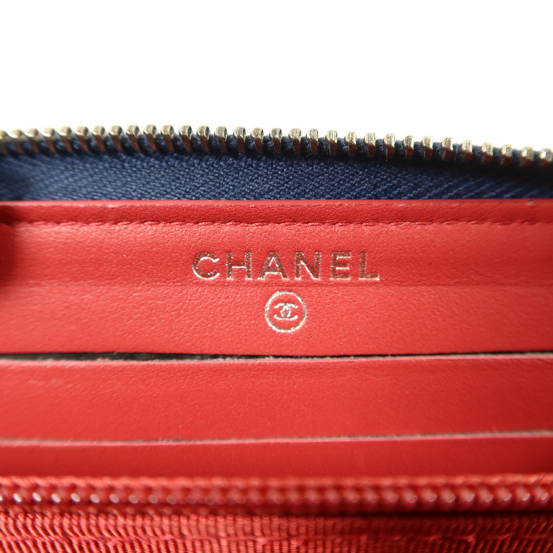 CHANEL 牛皮皮革Gabrielle Wallet金扣錢包-5