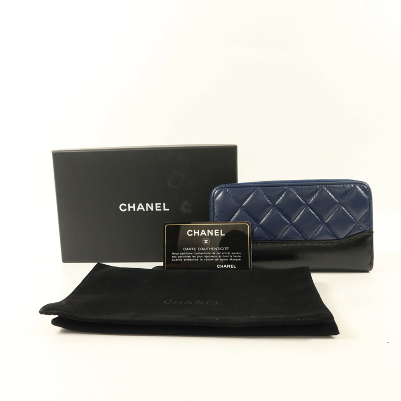 CHANEL 牛皮皮革Gabrielle Wallet金扣錢包-9