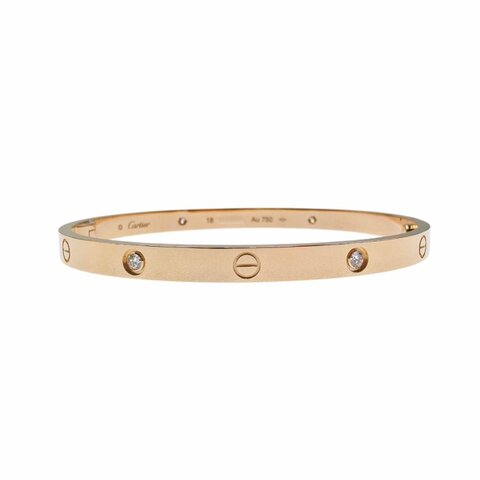 【新款🏵到貨】 卡地亞 Cartier LOVE四鑽中型版手鐲 Size18| 官方推荐店·折扣優惠