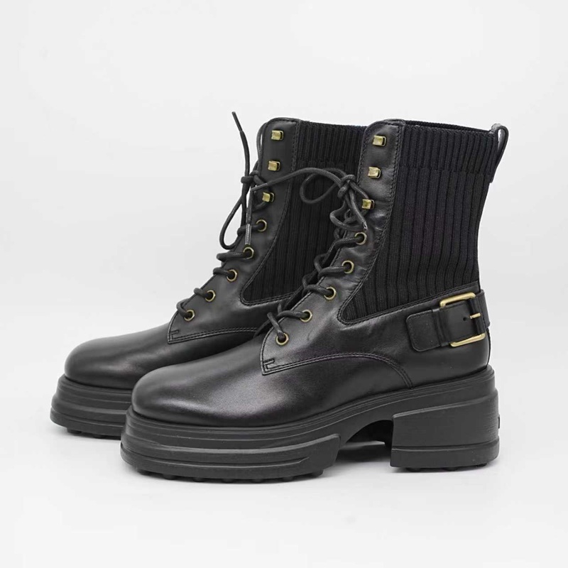 TODS 托德斯 黑色厚底靴 馬丁靴 37碼 附件：盒子-0