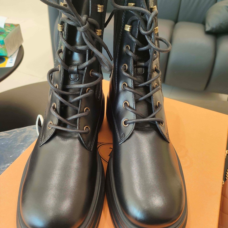 TODS 托德斯 黑色厚底靴 馬丁靴 37碼 附件：盒子-1