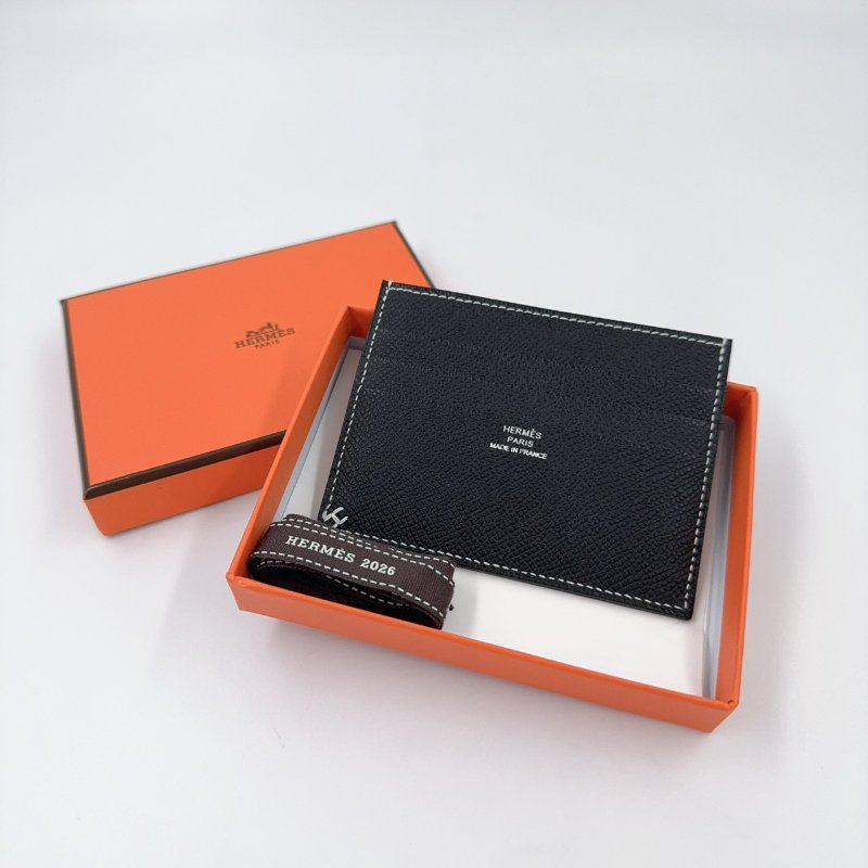 Hermes 89NOIR黑色EPSOM皮H Sellie卡片夾(僅離櫃!)-0