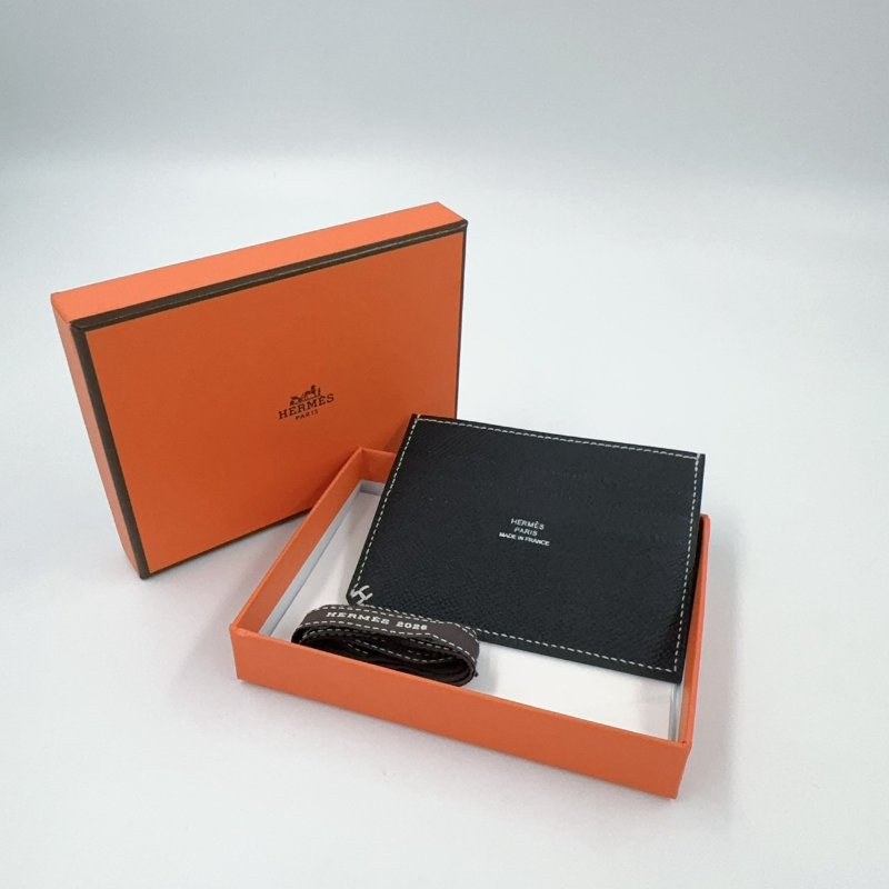 Hermes 89NOIR黑色EPSOM皮H Sellie卡片夾(僅離櫃!)-1
