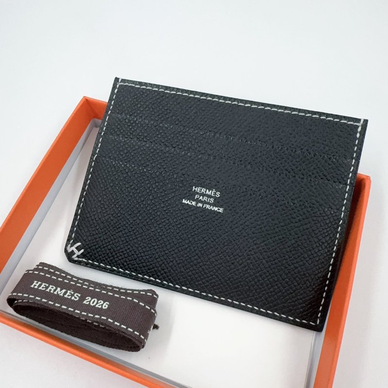 Hermes 89NOIR黑色EPSOM皮H Sellie卡片夾(僅離櫃!)-2