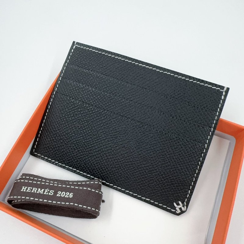 Hermes 89NOIR黑色EPSOM皮H Sellie卡片夾(僅離櫃!)-3