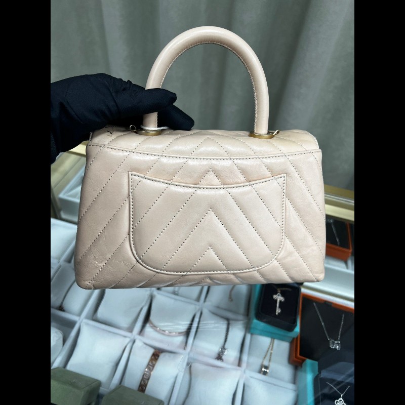 Chanel V Sharp Coco Handle Small 小號 裸粉色-5