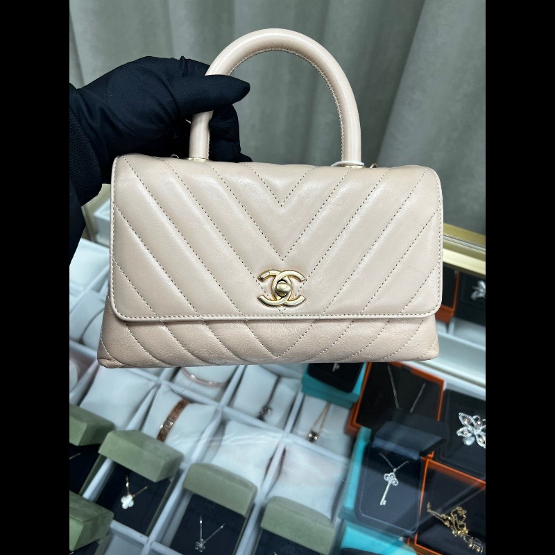 Chanel V Sharp Coco Handle Small 小號 裸粉色-6