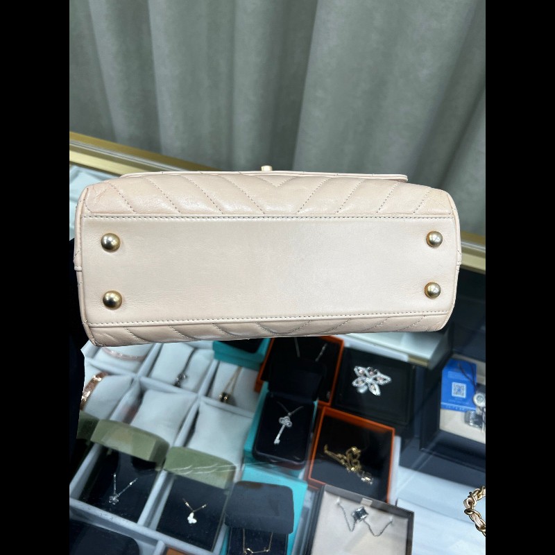 Chanel V Sharp Coco Handle Small 小號 裸粉色-7