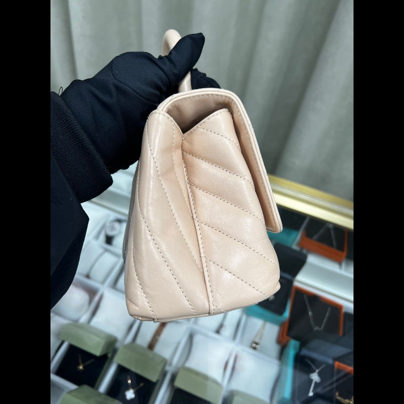 Chanel V Sharp Coco Handle Small 小號 裸粉色-8