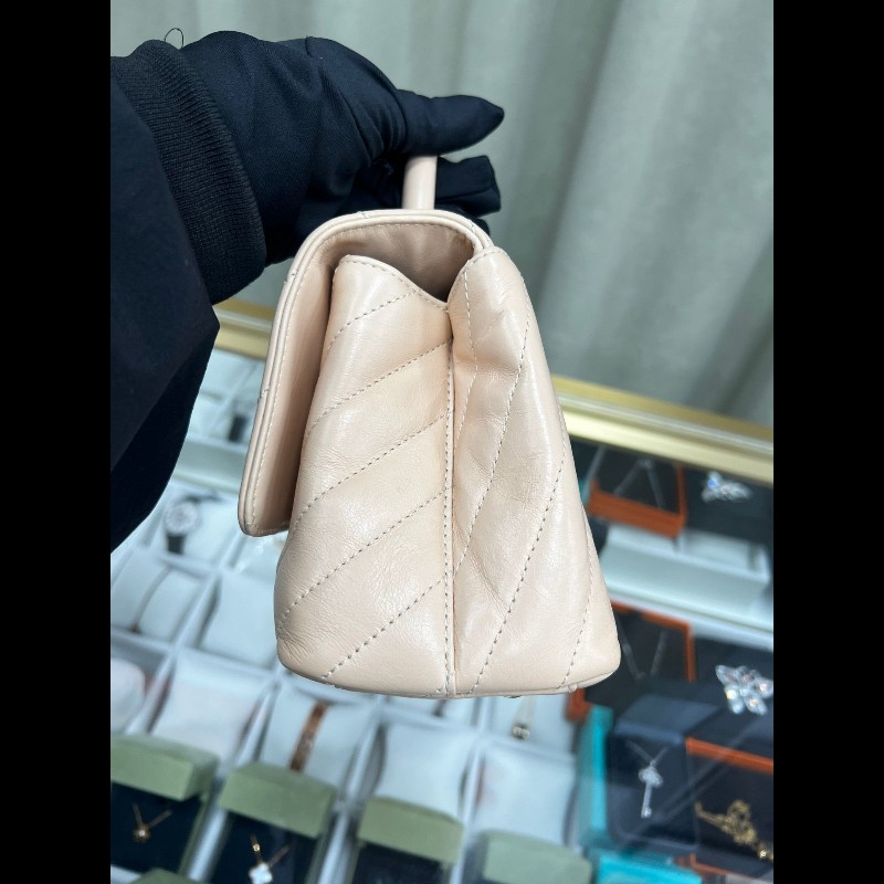 Chanel V Sharp Coco Handle Small 小號 裸粉色-9