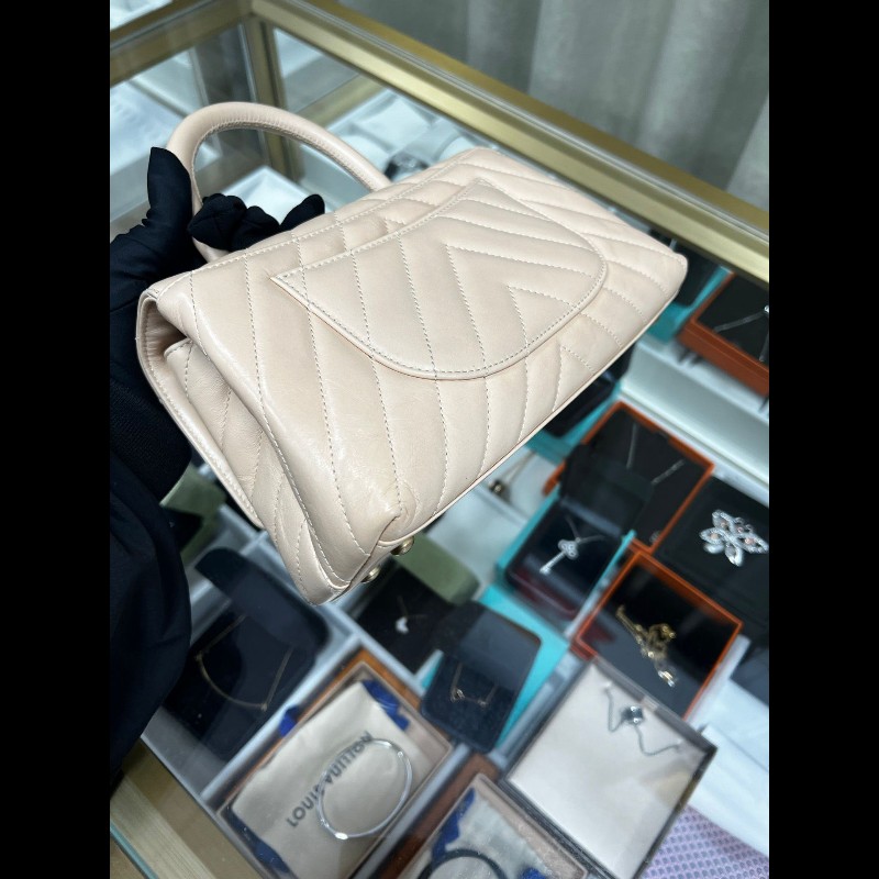 Chanel V Sharp Coco Handle Small 小號 裸粉色-10