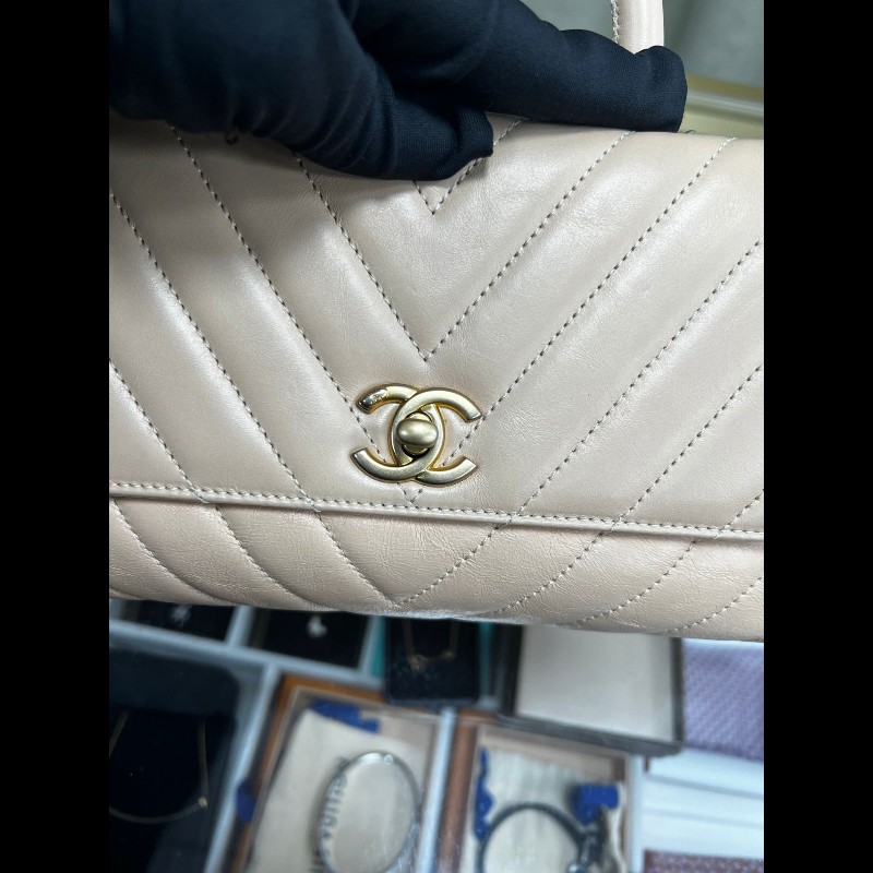 Chanel V Sharp Coco Handle Small 小號 裸粉色-13