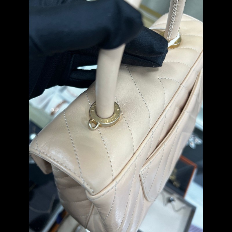Chanel V Sharp Coco Handle Small 小號 裸粉色-14