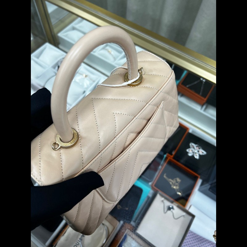 Chanel V Sharp Coco Handle Small 小號 裸粉色-15