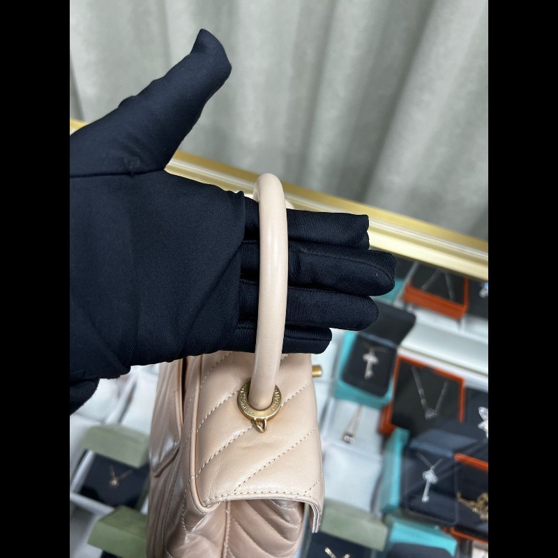 Chanel V Sharp Coco Handle Small 小號 裸粉色-21
