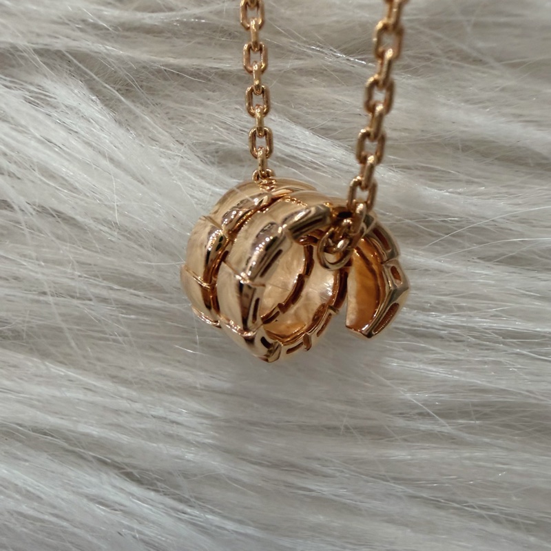 BVLGARI 357794 Serpenti Viper 18K 玫瑰金 半密鑲鑽石 張凌赫款 項鍊-7