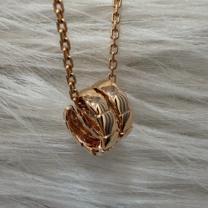 BVLGARI 357794 Serpenti Viper 18K 玫瑰金 半密鑲鑽石 張凌赫款 項鍊-8