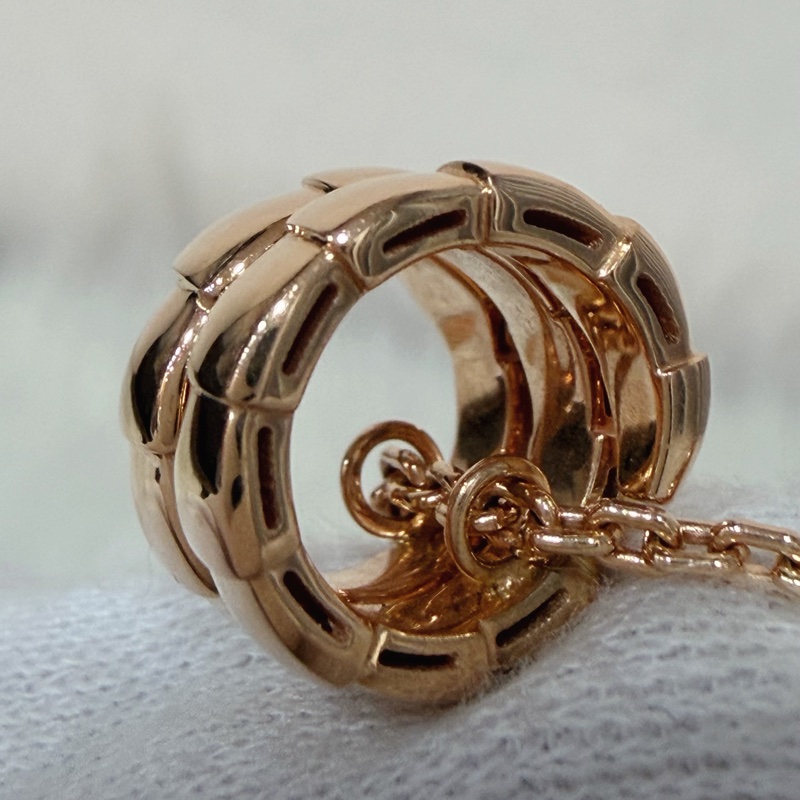 BVLGARI 357794 Serpenti Viper 18K 玫瑰金 半密鑲鑽石 張凌赫款 項鍊-12