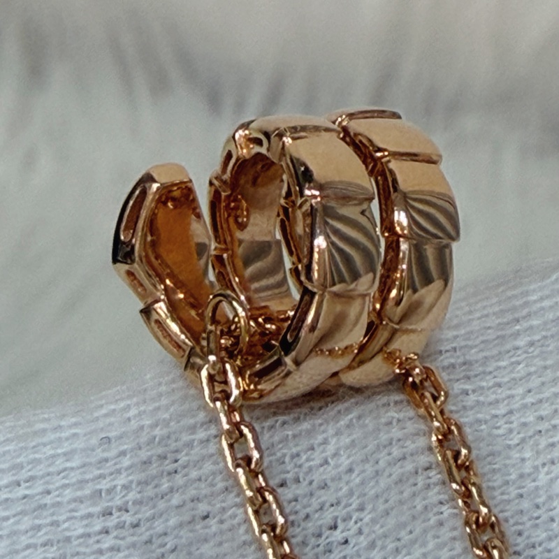 BVLGARI 357794 Serpenti Viper 18K 玫瑰金 半密鑲鑽石 張凌赫款 項鍊-13