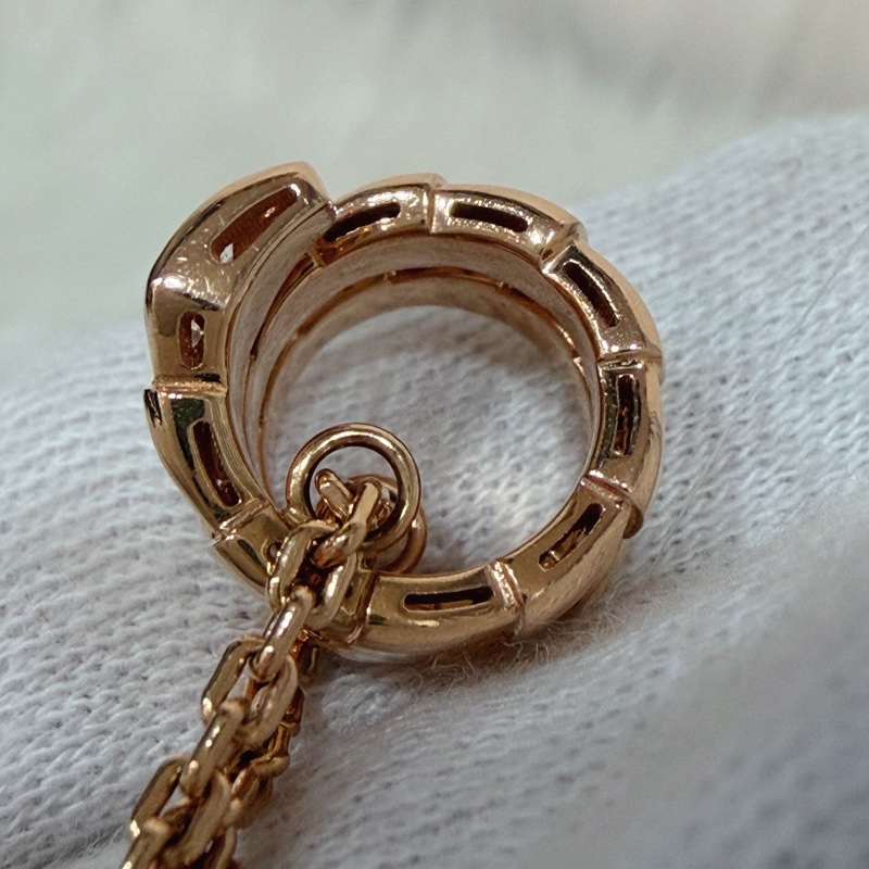 BVLGARI 357794 Serpenti Viper 18K 玫瑰金 半密鑲鑽石 張凌赫款 項鍊-14