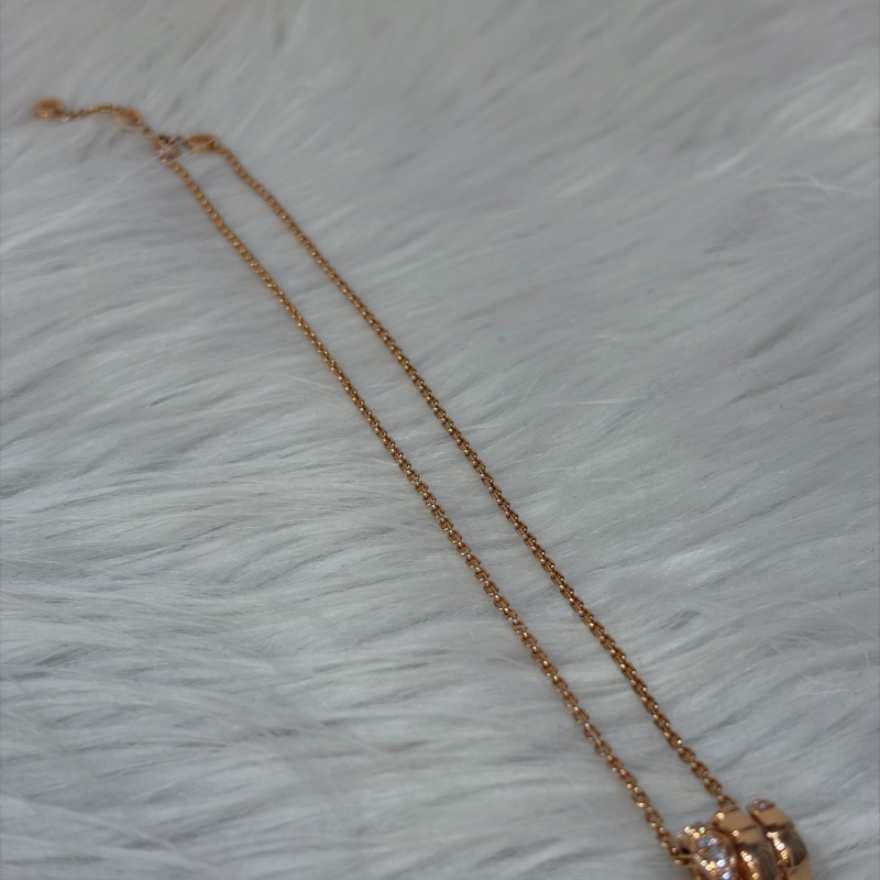 BVLGARI 357794 Serpenti Viper 18K 玫瑰金 半密鑲鑽石 張凌赫款 項鍊-16