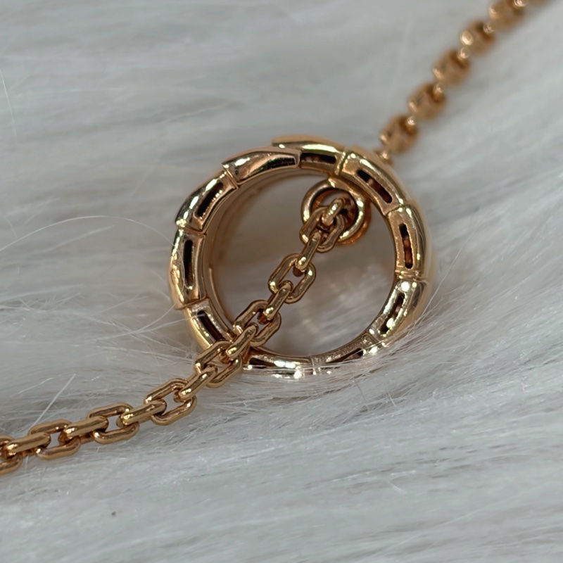 BVLGARI 357794 Serpenti Viper 18K 玫瑰金 半密鑲鑽石 張凌赫款 項鍊-18