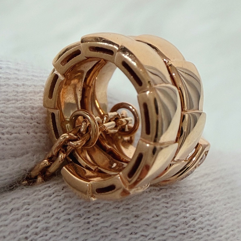 BVLGARI 357794 Serpenti Viper 18K 玫瑰金 半密鑲鑽石 張凌赫款 項鍊-33