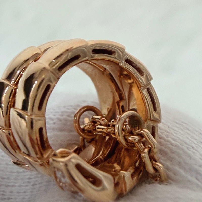 BVLGARI 357794 Serpenti Viper 18K 玫瑰金 半密鑲鑽石 張凌赫款 項鍊-34