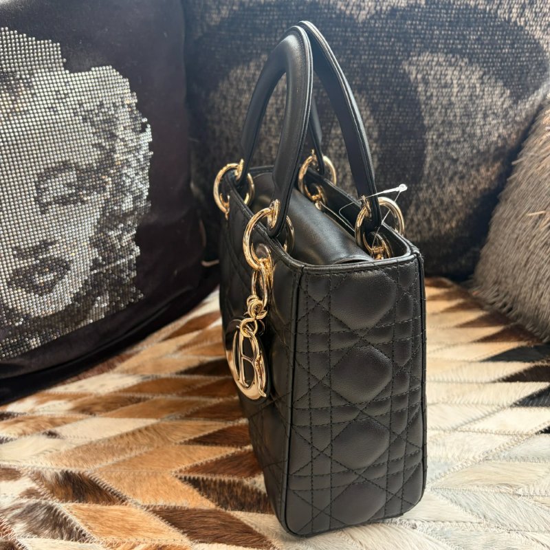 DIOR 小羊皮5x5黛妃包含背帶 黑色-4