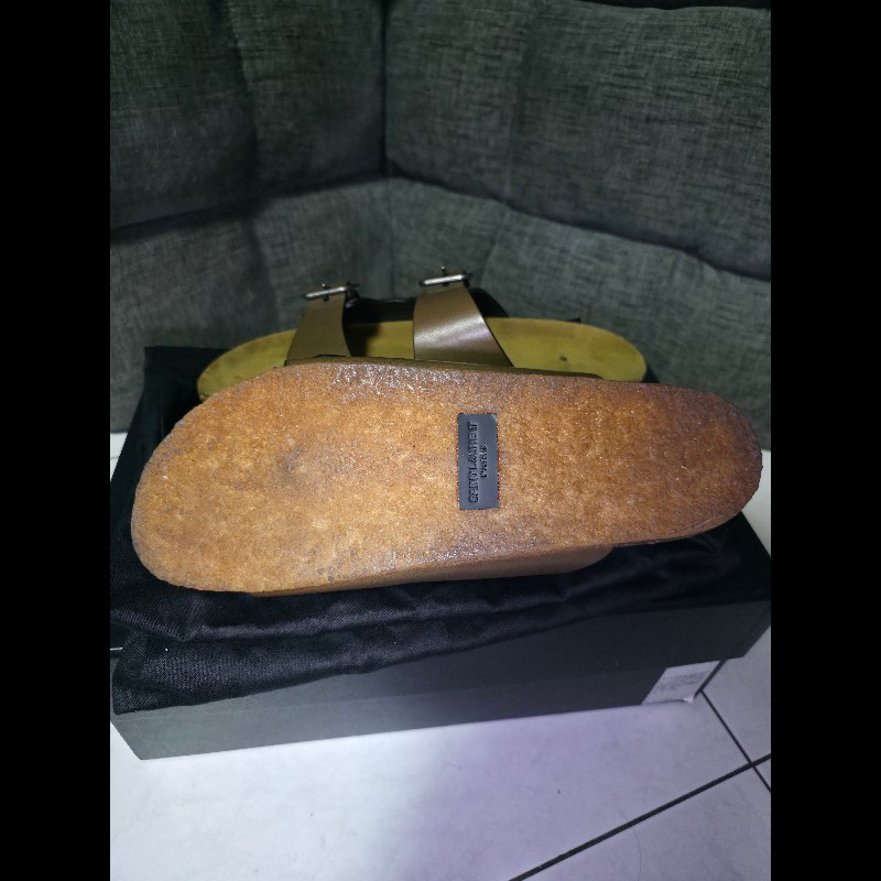 [全新]Saint Laurent YSL 棕色 柏肯拖鞋 42-4