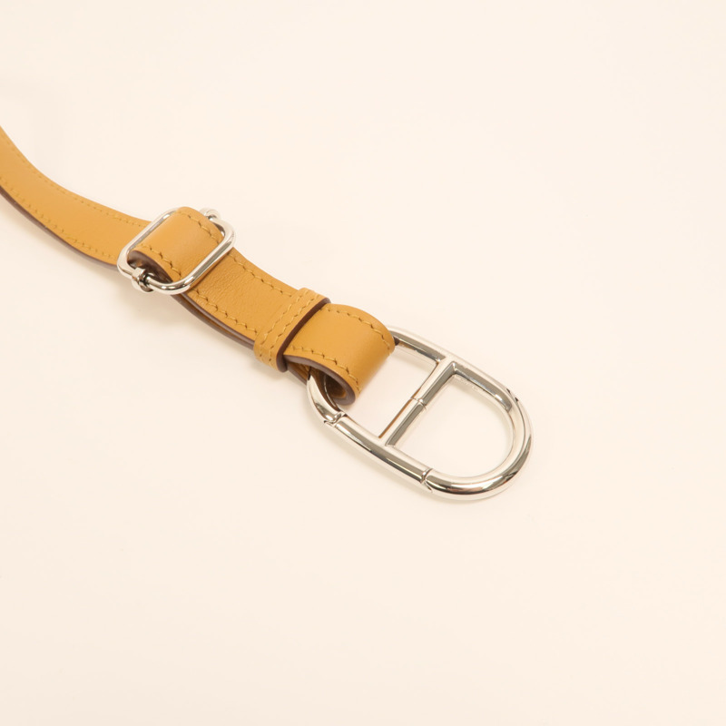 HERMES Swift皮革In The Loop Belt Bag銀扣腰包Biscuit/Sesame-9