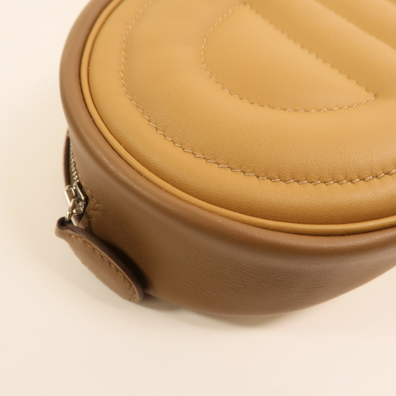 HERMES Swift皮革In The Loop Belt Bag銀扣腰包Biscuit/Sesame-11