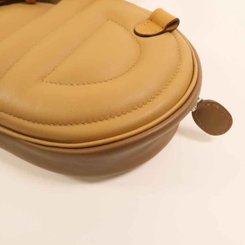 HERMES Swift皮革In The Loop Belt Bag銀扣腰包Biscuit/Sesame-12