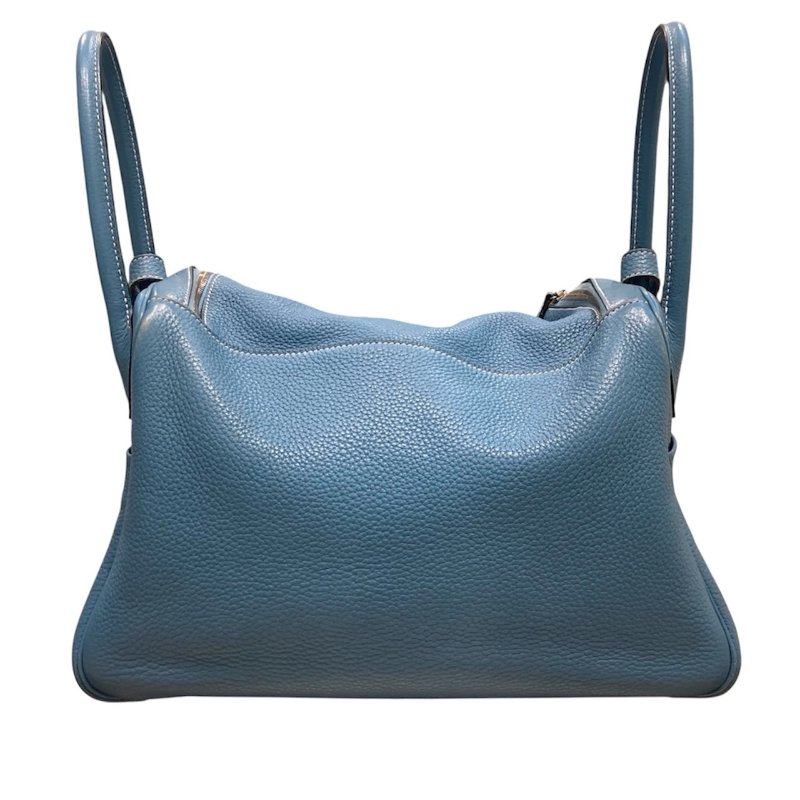 HERMES 愛馬仕  LINDY 34 TC牛皮 藍色 銀扣-1