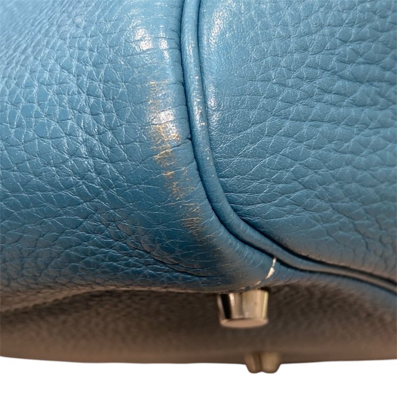 HERMES 愛馬仕  LINDY 34 TC牛皮 藍色 銀扣-6