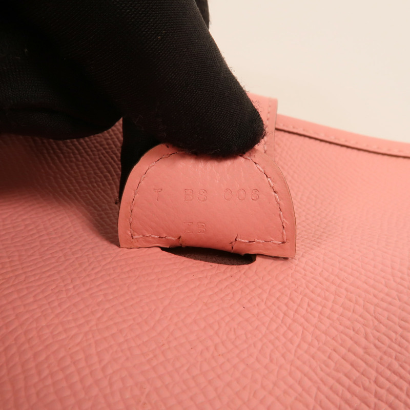 HERMES Epsom皮革Evelyne PM銀扣肩背袋Rose Confetti-6