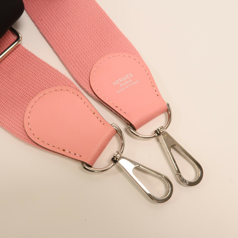 HERMES Epsom皮革Evelyne PM銀扣肩背袋Rose Confetti-8
