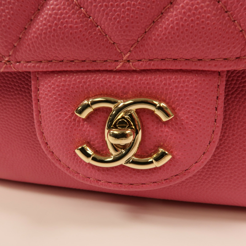 CHANEL 牛皮皮革Rucksack金扣鏈帶背包-9
