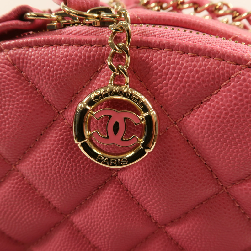 CHANEL 牛皮皮革Rucksack金扣鏈帶背包-15