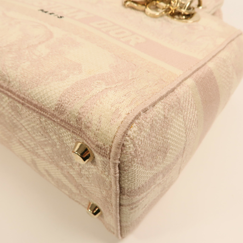 Dior 帆布Lady Dior金扣手挽肩背兩用袋-11