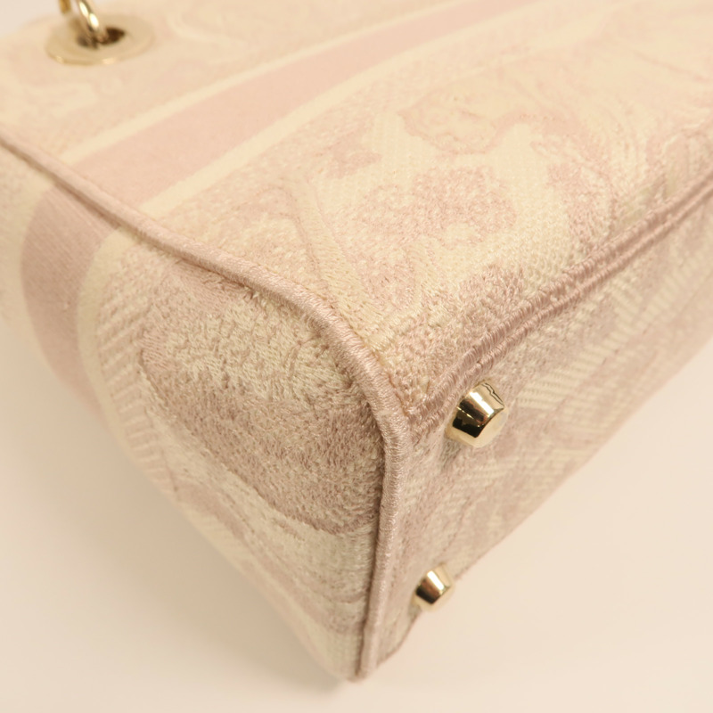 Dior 帆布Lady Dior金扣手挽肩背兩用袋-14