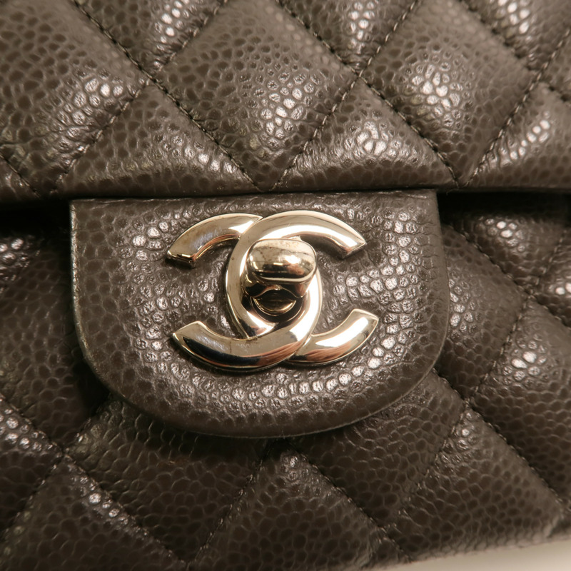 CHANEL 牛皮皮革Classic 25銀扣鏈帶肩背袋-8