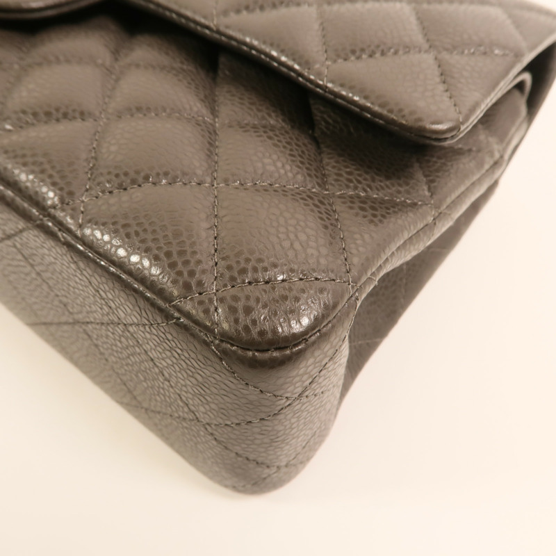 CHANEL 牛皮皮革Classic 25銀扣鏈帶肩背袋-11