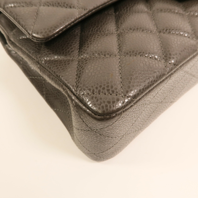 CHANEL 牛皮皮革Classic 25銀扣鏈帶肩背袋-12