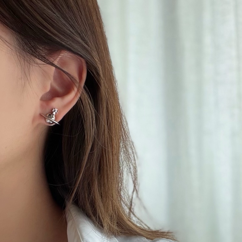 Vivienne Westwood 🪐Solid Orb Earrings 立體土星耳環-0
