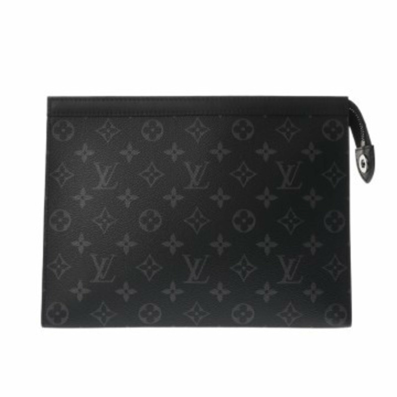 路易威登 (LOUIS VUITTON) Monogram Eclipse Pochette Voyage MM 黑色 M61692 男士帆布二等包 A 級二手 Ginzo-0